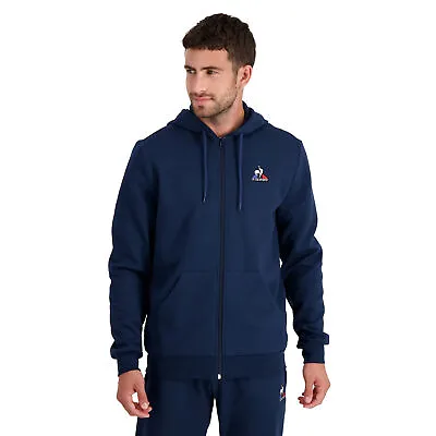 Mens Le Coq Sportif Essentials Zip Hoodie Dress Blue • £51.43