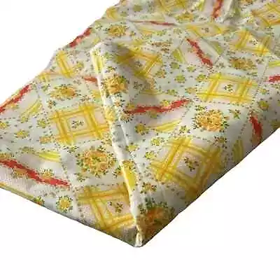 Vintage Yellow Floral Fabric 3 Yards Cotton 60’s 70’s Ditsy Hippie Retro Craft  • $29.99