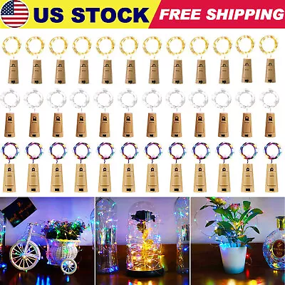 LED Wine Bottle Cork Shaped Colorful Fairy Mini String Lights Party Decor Lot • $117.92