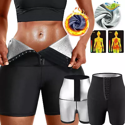 Mujer Sauna Corto Pantalón Cintura Alta Mallas Reductores Adelgazantes Shorts TH • $12.79