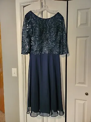 Mother Of The Bride Dress Size 12 Navy Blue NEW With Tags • $61