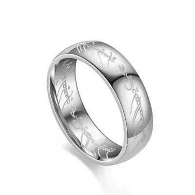 Titanium Steel Ring Size 12 Lord Of The Rings Silver • £5.99