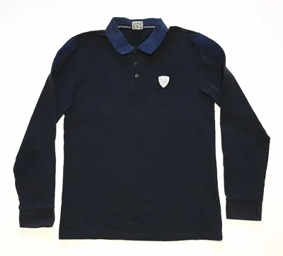 Mens EMPORIO ARMANI EA7 Slim Fit Long Sleeve Polo Shirt Size XL • £14.99