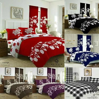 £18.99 • Buy 4Pcs Complete Bedding Set Duvet Cover Fitted Sheet Single Double King Super King