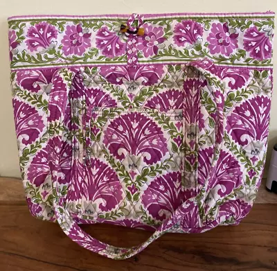 Vera Bradley Large Toggle Tote Julep Tulip Pink Green Beach Bag Floral • $13