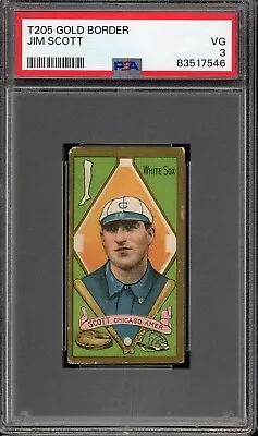 1911 T205 Gold Border Baseball Jim Scott PSA 3 • $90