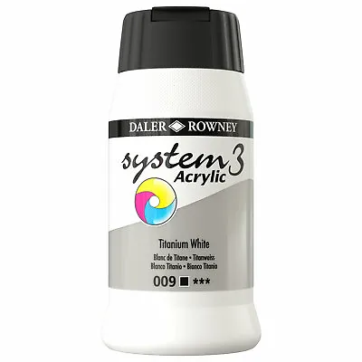 Daler Rowney System 3 Acrylic Paint Titanium White (500ml) • £11.59