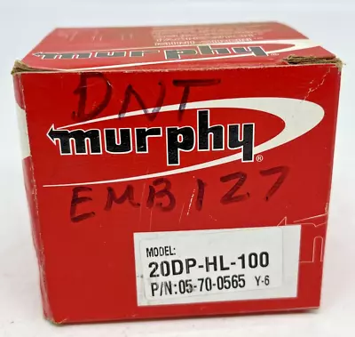 Murphy Pressure Switch Gauge 20dp-hl-100 P/n: 05-70-0565 *free Shipping* • $89.99