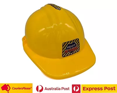 Kid Construction Worker Helmet Hard Plastic Cosplay Builder DressUp Party Yellow • $17.95