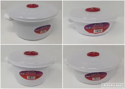 1ltr 1.5ltr 2ltr 3ltr White Microwave Food Bowls Pot Container Air Tight Lid • £6.69