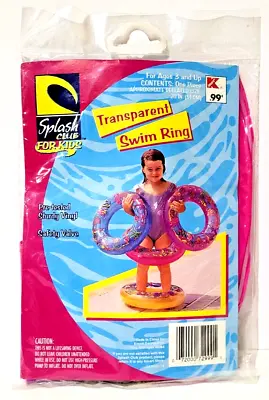 Vintage Kmart Splash Club Kids Transparent Swim Ring Pink Sea Life 20  NOS • $9.95