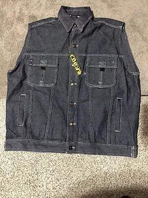 Cygas Jeans Vest Blue X-Large 100% Cotton Made In Russia • $12.99