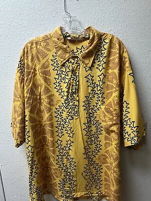 Vintage Manuhealii Aloha Shirt Size 2XL Men's Rayon Hawaiian Button Up Quilt • $40