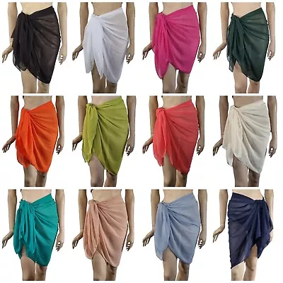 £8.95 • Buy Beach Sarongs Premium Quality Chiffon Sarong Cover-Up Skirt Wrap