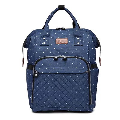 £14.99 • Buy Large Polka Dot Maternity Multi-Function Baby Mummy Bag Changing Nappy Backpack