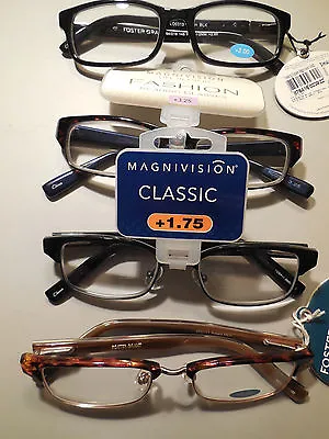 Reading Glasses Magnivision & Foster Grant 12 Styles You Choose One NWT • $9.95