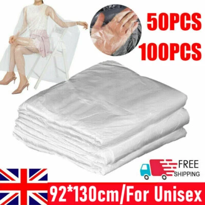 £5.99 • Buy 100X Disposable Barber Gown Hair Cutting Cape Salon Hairdressing Cloak Cloth
