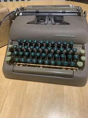 Vintage Smith Corona Sterling Green Key Portable Floating Shift Typewriter Works • $69