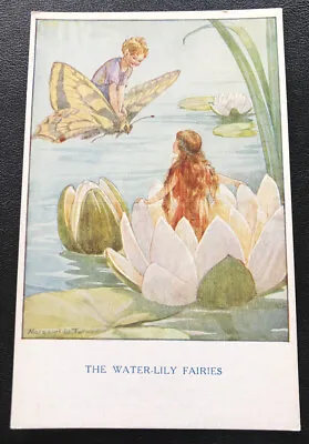 The Water Lily ￼fairies Art Margaret Tarrant Butterfly ￼Vintage Postcard G15 • $10