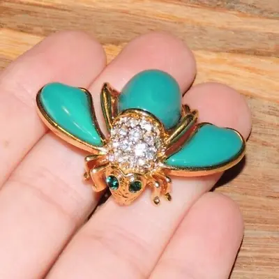 Vintage Signed Joan Rivers Turquoise Bumble Bee Brooch Pin • $29.99