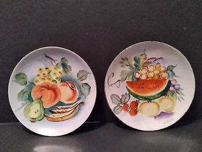 Vintage Pair Of Ucagco China Hand Painted Fruit Plates Japan  • $12