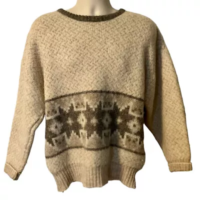 ALAFOSS ICEWOOL Iceland Wool Fair Isle Crewneck Heavy Sweater Men XL *excellent* • $49.99