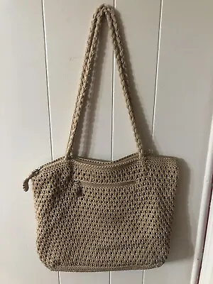 THE SAK Beige/Tan CROCHETED Shoulder Bag 11 X 15 • $8.25