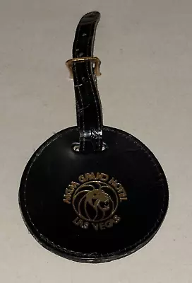 MGM Grand Hotel Las Vegas Leather Luggage Tag Vintage Casino Memorabilia • $15.99