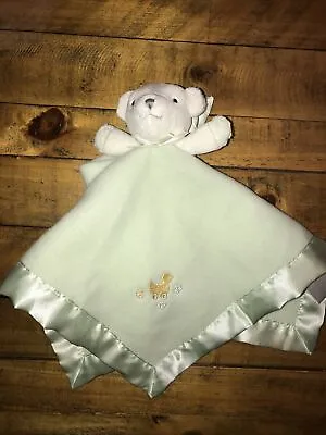 Martha Stewart Baby Security Blanket Lovey Satin Trim Green Teddy Bear Plush HTF • $60