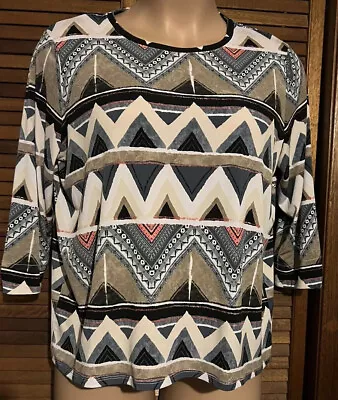 Erin London Women’s 3/4 Sleeve Top Multicolored￼size Large • $13