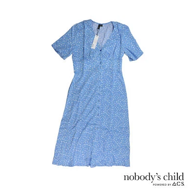 £14.99 • Buy Nobody's Child Alexa Mary Floral Midi Dress Blue Size UK 10