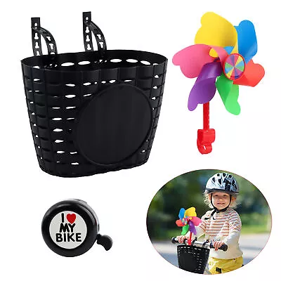 For Front Handlebar Boys Girls Bike Basket Outdoor Children With Bell Practical • $19.88