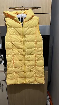 Yellow Light Quilted Gilet With Hoodie.BNWT. Size M • £20