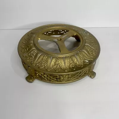 Antique Cast Bronze Floor Lamp Base Gold Metal Lighting Table Light Ornate Part • $65