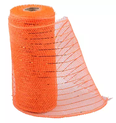 New Crafter's Square Decorative Halloween Mesh  6 In X 5 Yd ~ Orange • $6.99