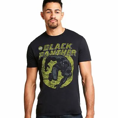 Marvel Mens The Black Panther T-shirt Black  S - XXL Official • £10.49