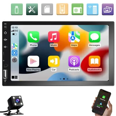 £54.99 • Buy 7  Double 2Din Car Stereo Radio Bluetooth Android Auto CarPlay MP5 Player FM USB
