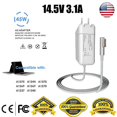 45W Power Adapter L-Tip Connector For Apple Old MacBook Air Charger A1237 A1370 • $12.95