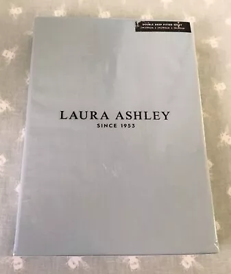 BNIP Laura Ashley Double Deep Fitted Sheet Duck Egg Blue 100% Cotton Percale • £23.99