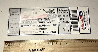 12/26/07 Motor City Bowl College Football Detroit Ford Field NCAA Ticket Stub • $25.19