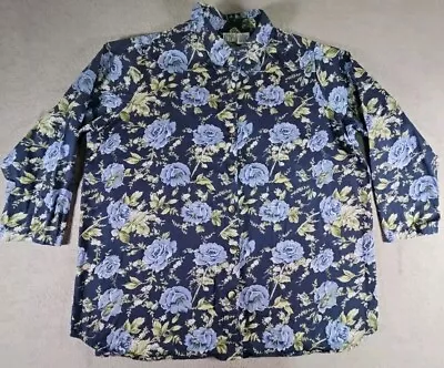 Main Street Blues Shirt Adult 1X Multicolor Half Sleeve Button-up Womens Denim • $14.99