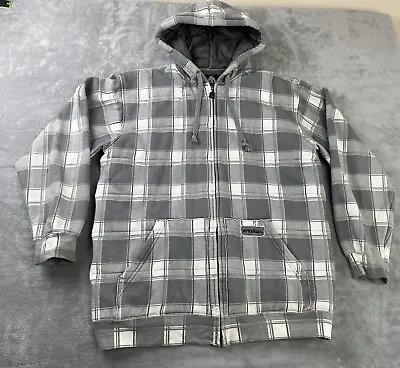 Matix Lined Hoodie Zip Up Jacket Men’s Large Checkered Gray White Pockets • $15.99