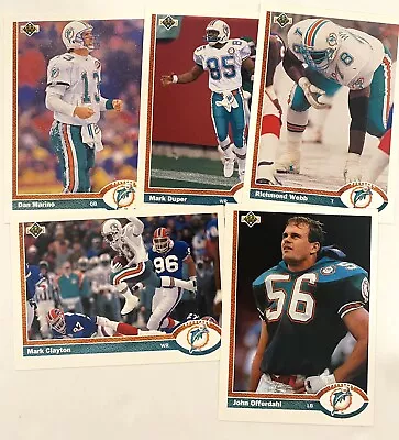 1991 Upper Deck Football Miami Dolphins 5 Card Lot Marino HOF Clayton Duper • $3.99