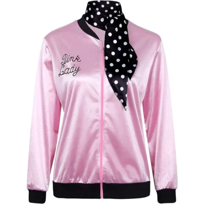 $25.49 • Buy Women 50s Grease Party Jacket Fancy Dress Up Jime Lady Cosplay Costume Outwear