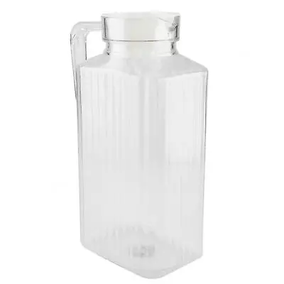 (1800ml)Acrylic Jug With Practical Handle And Lid Transparent Large Ice Tea • £12.22