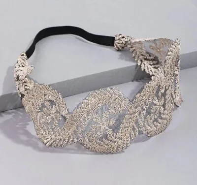 £3.50 • Buy Lace Embroidered Headband.  Wedding Bridal Bridesmaid