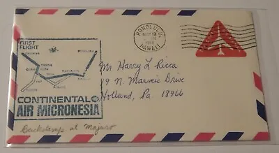 Honolulu Hawaii To Majuro Marshall Islands First Flight Airmail May 19 1968 • $12.99