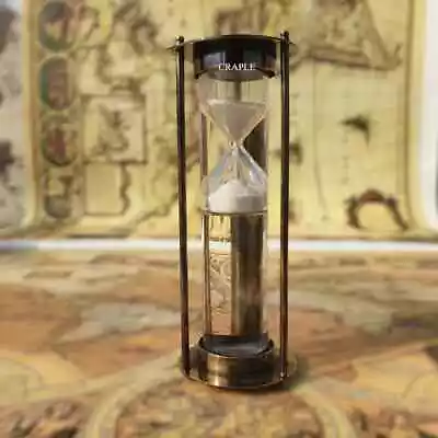 Sand Hourglass Timer Brass Antique Nautical Vintage Minute Decor Clock Marine • $34.04