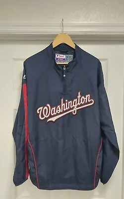 Majestic Authentic Jacket Men’s Large Washington Nationals 1/4 Zip Cool Base • $32.99