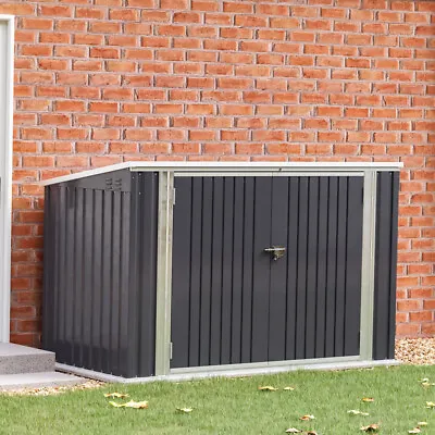 Outdoor Lockable Storage Metal Shed Garden Patio Tools Bike Bin Waterproof Unit • £209.95